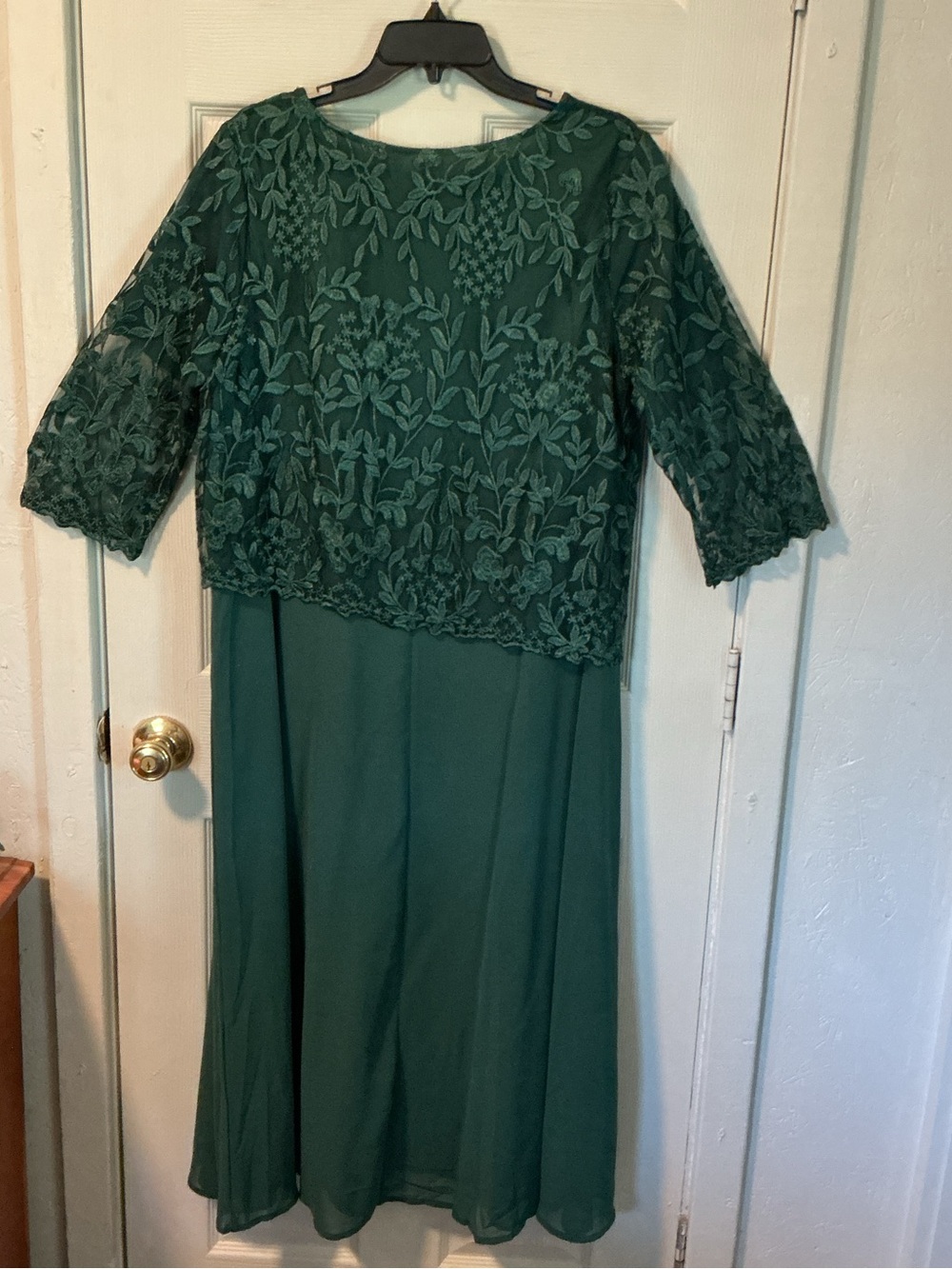 SHEIN Emerald Green Lace Overlay Maxi Dress - Picture 2 of 4